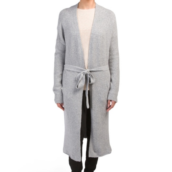 Nordstrom Sweaters - grey knit belted midi sweater